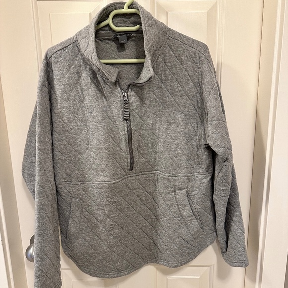 Eddie Bauer Womens Quilted Fleece Half Zip Sweatshirt - Picture 1 of 3